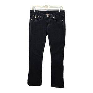 True Religion Jeans Womens 29 Becky Low Rise Bootcut Bling Flap Pockets Y2K